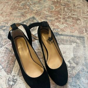 Poppy Barley Black Suede Heels